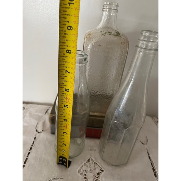 Vintage Clear Glass Liquor Apothecary soda Decanter bottles Set of 3 - Picture 6 of 11